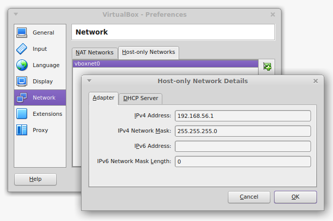 Physical Host Only Adapter Network